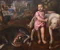 Titian (1485 / 1490-1576). "Boy With Dogs" (1565-1576).